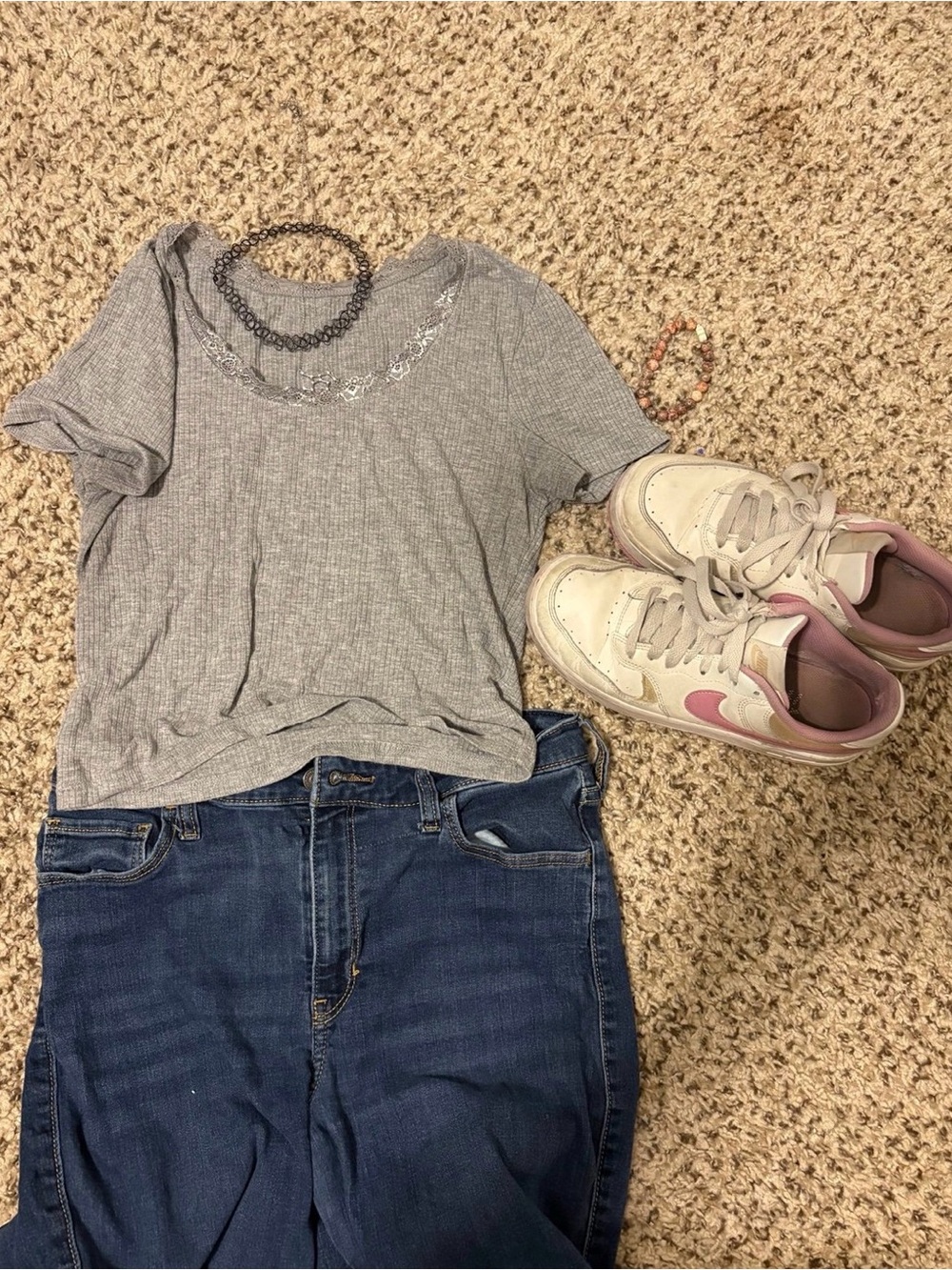 Women's Gray Ribbed Short-Sleeve Crop Top - Unbranded